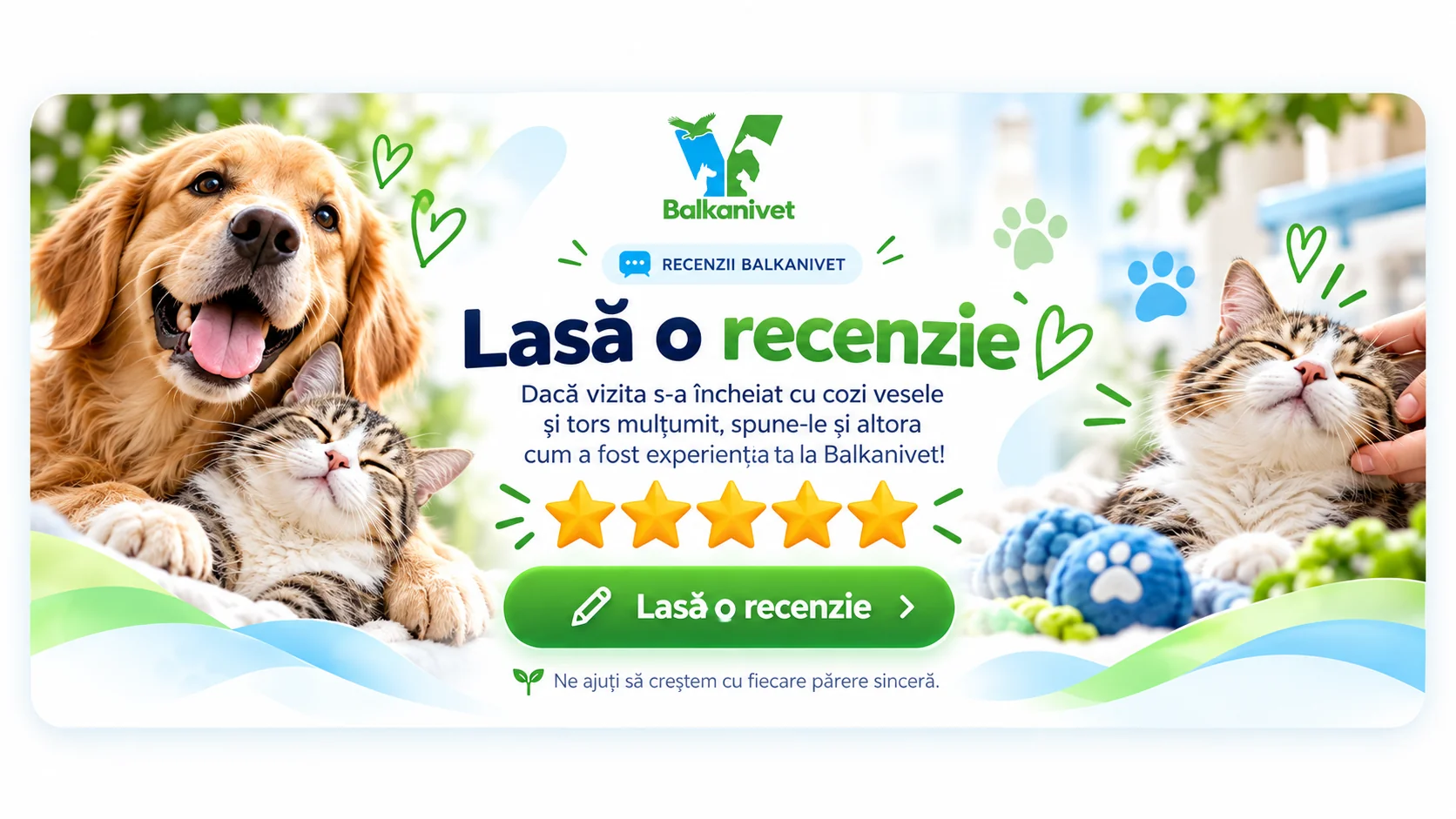 Balkanivet: Lasă o recenzie – un cățel și o pisică îți mulțumesc!